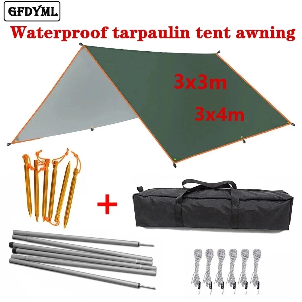 Hammock Rain Tarp - Toldo de lona ultraligero para jardín,